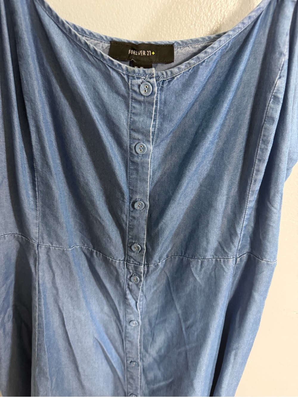 Forever 21 Denim-Blue Button-Front Mini Dress - Picture 6 of 7
